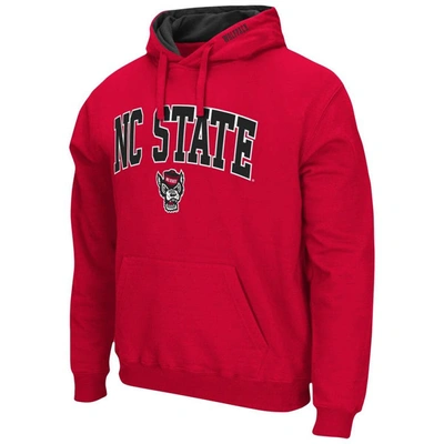 Colosseum Men's  Red Nc State Wolfpack Arch And Logo 3.0 Pullover Hoodie In Red