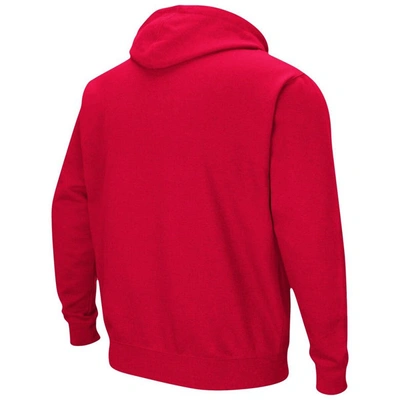 Colosseum Men's  Red Nc State Wolfpack Arch And Logo 3.0 Pullover Hoodie In Red