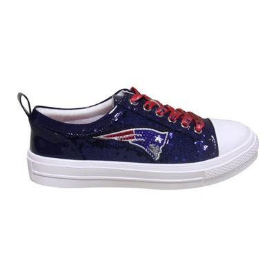 Shop Cuce Navy New England Patriots Team Sequin Sneakers