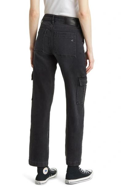 Hidden Jeans Straight Leg Cargo Jeans In Black