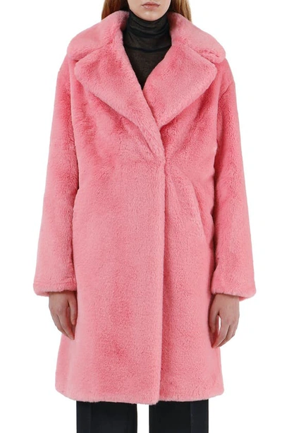 Shop Apparis Imani Faux Fur Coat In Lolly Pink