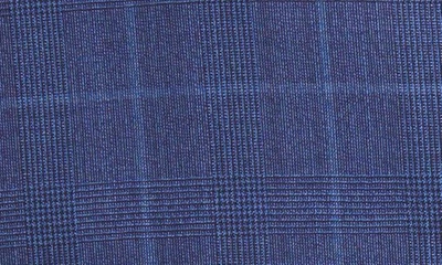Shop Hugo Boss Huge/genius Check Virgin Wool Suit In Dark Blue