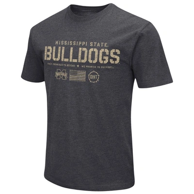 Colosseum Heather Black Mississippi State Bulldogs Big & Tall Oht Military Appreciation Playbook T-s In Heather Black