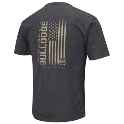 Colosseum Heather Black Mississippi State Bulldogs Big & Tall Oht Military Appreciation Playbook T-s In Heather Black