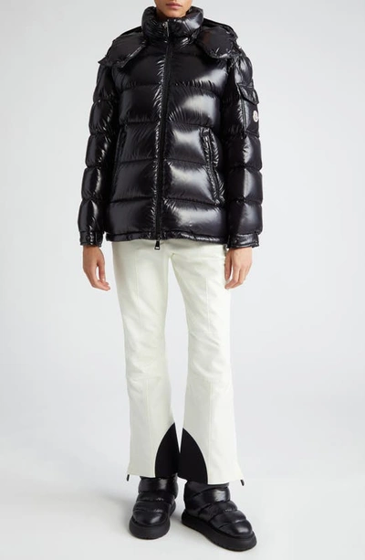 Moncler Maire Hooded Quilted Glossed-shell Down Jacket In Black
