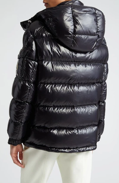 Moncler Maire Hooded Quilted Glossed-shell Down Jacket In Black