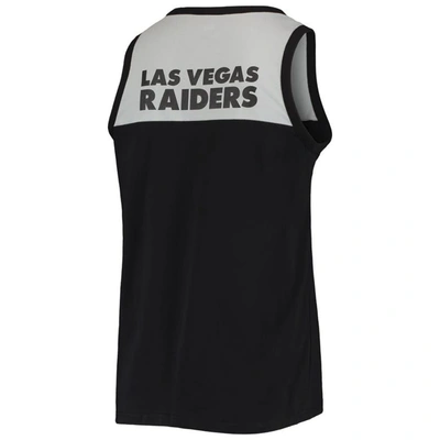 Shop Starter Black/silver Las Vegas Raiders Team Touchdown Fashion Tank Top