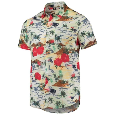 Shop Foco Cream New England Patriots Paradise Floral Button-up Shirt