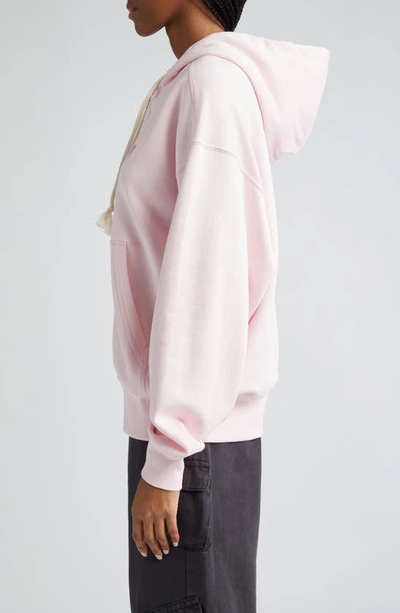 Shop Acne Studios Fiah Face Patch Organic Cotton Zip Hoodie In Light Pink