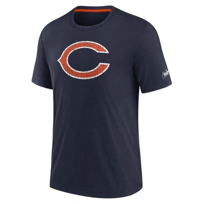 Shop Nike Navy Chicago Bears Rewind Playback Logo Tri-blend T-shirt