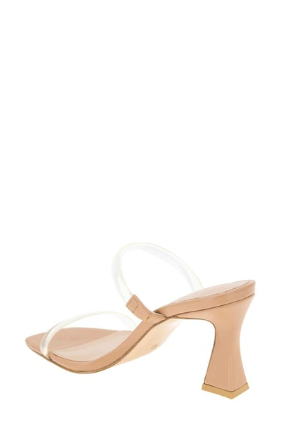 Bcbgeneration Gn242626 Womens Block Heel Manmade Slide In Clear/ Tan