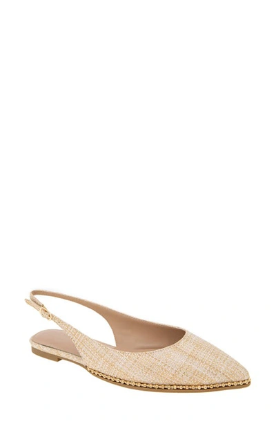 Shop Bcbgeneration Valerie Slingback Pointed Toe Flat In Natural Raffia