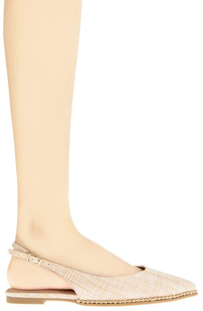 Bcbgeneration Valerie Slingback Pointed Toe Flat In Natural Raffia