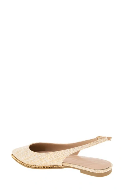 Shop Bcbgeneration Valerie Slingback Pointed Toe Flat In Natural Raffia