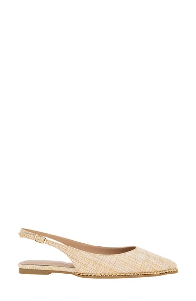 Shop Bcbgeneration Valerie Slingback Pointed Toe Flat In Natural Raffia