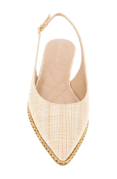 Shop Bcbgeneration Valerie Slingback Pointed Toe Flat In Natural Raffia