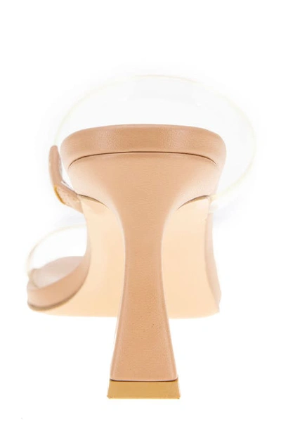 Bcbgeneration Gn242626 Womens Block Heel Manmade Slide In Clear/ Tan