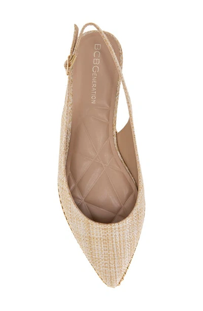 Shop Bcbgeneration Valerie Slingback Pointed Toe Flat In Natural Raffia