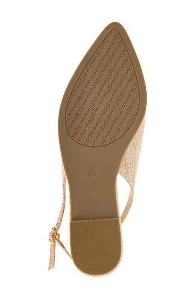 Shop Bcbgeneration Valerie Slingback Pointed Toe Flat In Natural Raffia