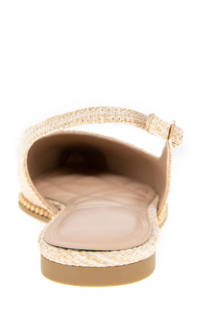 Bcbgeneration Valerie Slingback Pointed Toe Flat In Natural Raffia