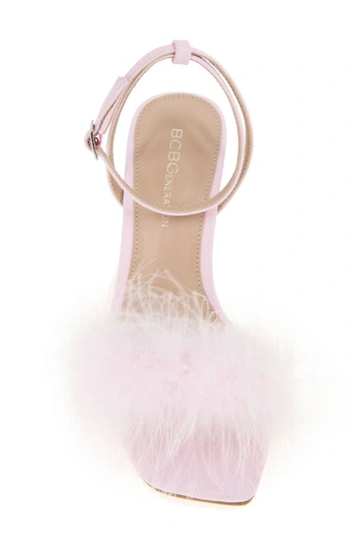 Shop Bcbgeneration Relby Faux Feather Sandal In Ballerina