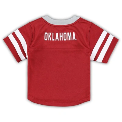 Shop Outerstuff Toddler Crimson/gray Oklahoma Sooners Red Zone Jersey & Pants Set
