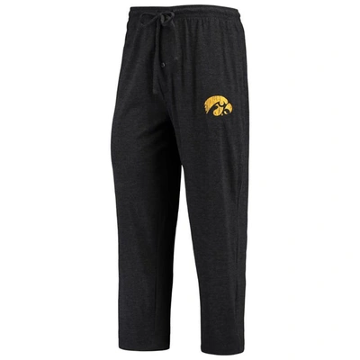 Shop Concepts Sport Black/heathered Charcoal Iowa Hawkeyes Meter Long Sleeve T-shirt & Pants Sleep Set