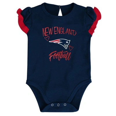 Shop Outerstuff Newborn & Infant Navy/red New England Patriots Too Much Love Two-piece Bodysuit Set
