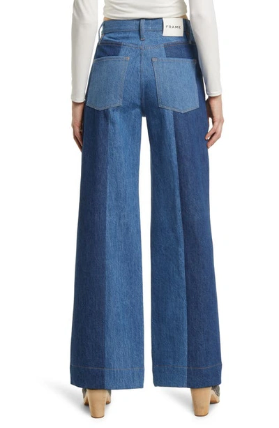 Shop Frame Atelier Pixie Pieced 1978 Wide Leg Jeans In Gale