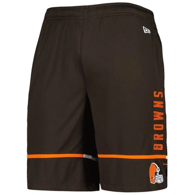 Shop New Era Brown Cleveland Browns Combine Authentic Rusher Training Shorts