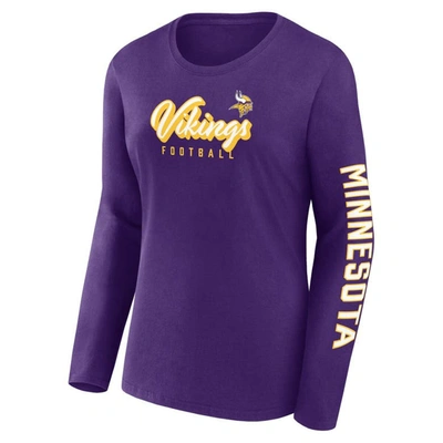 Shop Fanatics Branded Purple/white Minnesota Vikings Two-pack Combo Cheerleader T-shirt Set