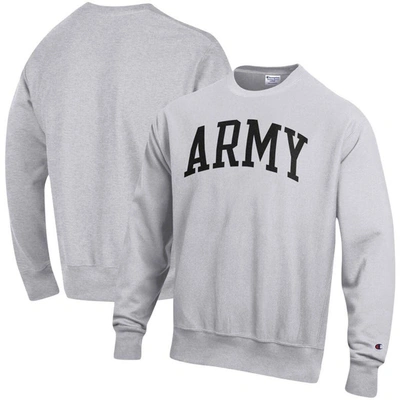 Shop Champion Heathered Gray Army Black Knights Arch Reverse Weave Pullover Sweatshirt In Heather Gray