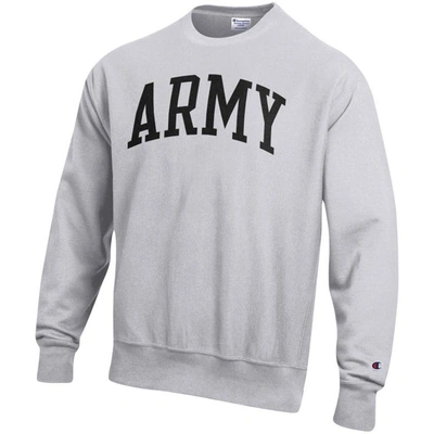 Shop Champion Heathered Gray Army Black Knights Arch Reverse Weave Pullover Sweatshirt In Heather Gray