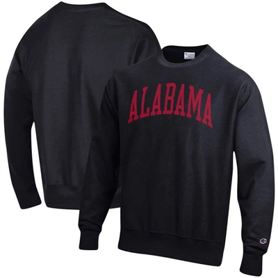 Shop Champion Black Alabama Crimson Tide Arch Reverse Weave Pullover Sweatshirt