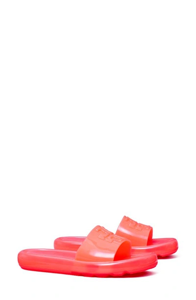 Shop Tory Burch Bubble Jelly Slide Sandal In Fluorescent Pink