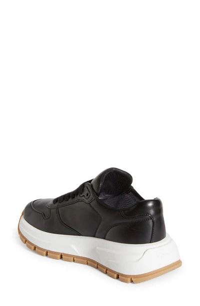 Prada Triangle Logo Lace-up Sneaker In Black