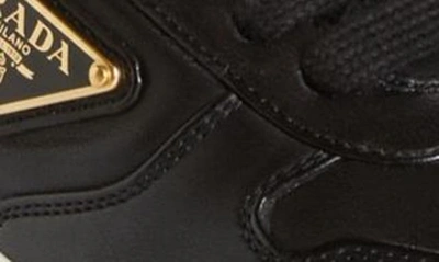 Prada Triangle Logo Lace-up Sneaker In Black