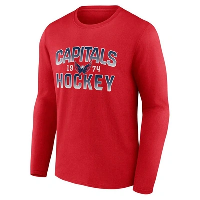 Shop Fanatics Branded Red Washington Capitals Skate Or Die Long Sleeve T-shirt