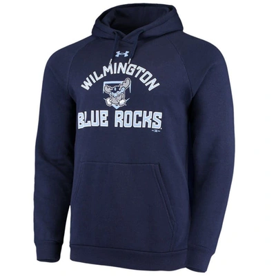 Shop Under Armour Navy Wilmington Blue Rocks All Day Raglan Fleece Pullover Hoodie
