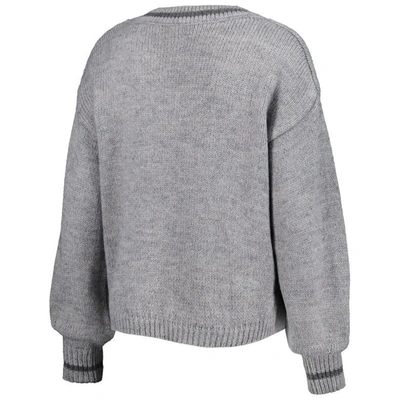Shop Lusso Gray Los Angeles Lakers Scarletts Lantern Sleeve Tri-blend V-neck Pullover Sweater