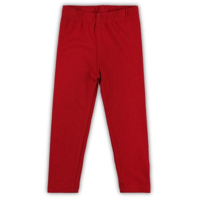 Shop Wes & Willy Girls Infant  Crimson Oklahoma Sooners Tie-dye Ruffle Raglan Long Sleeve T-shirt & Leggin