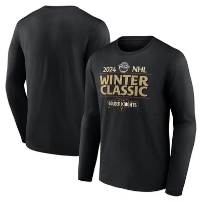Shop Fanatics Branded Black Vegas Golden Knights 2024 Nhl Winter Classic Text Driven Long Sleeve T-shirt