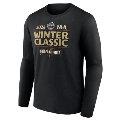 Shop Fanatics Branded Black Vegas Golden Knights 2024 Nhl Winter Classic Text Driven Long Sleeve T-shirt