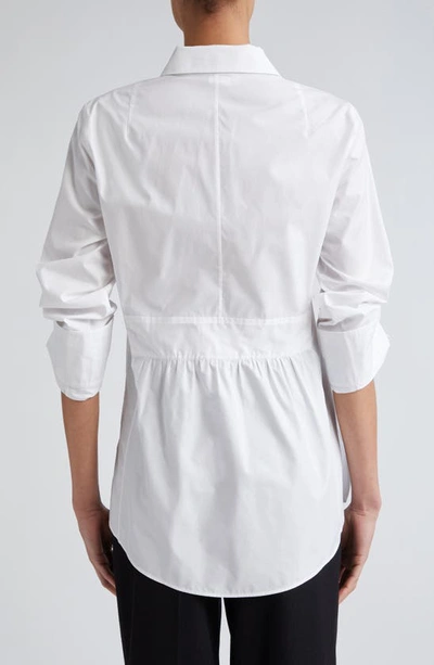 Akris Cotton & Silk Button-up Tunic Shirt In 011 Ecru