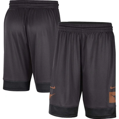 Shop Nike Charcoal Texas Longhorns Performance Fast Break Shorts In Black