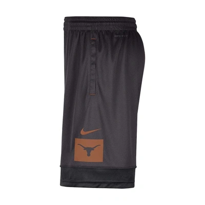 Shop Nike Charcoal Texas Longhorns Performance Fast Break Shorts In Black
