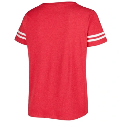 Shop Soft As A Grape Red Washington Nationals Plus Size V-neck Jersey T-shirt