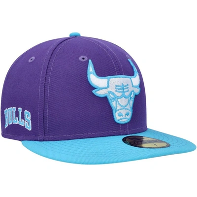 Shop New Era Purple Chicago Bulls Vice 59fifty Fitted Hat