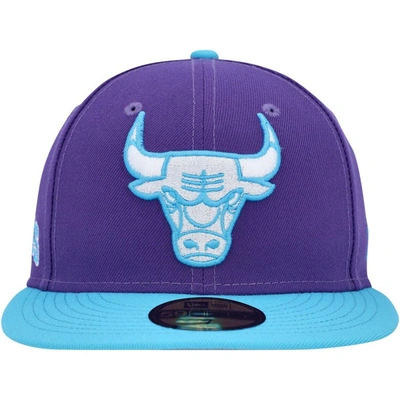 Shop New Era Purple Chicago Bulls Vice 59fifty Fitted Hat