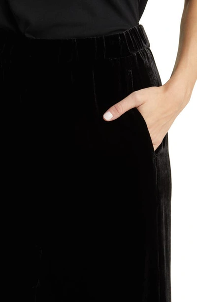 Shop Eileen Fisher Velvet Ankle Wide Leg Pants In Black